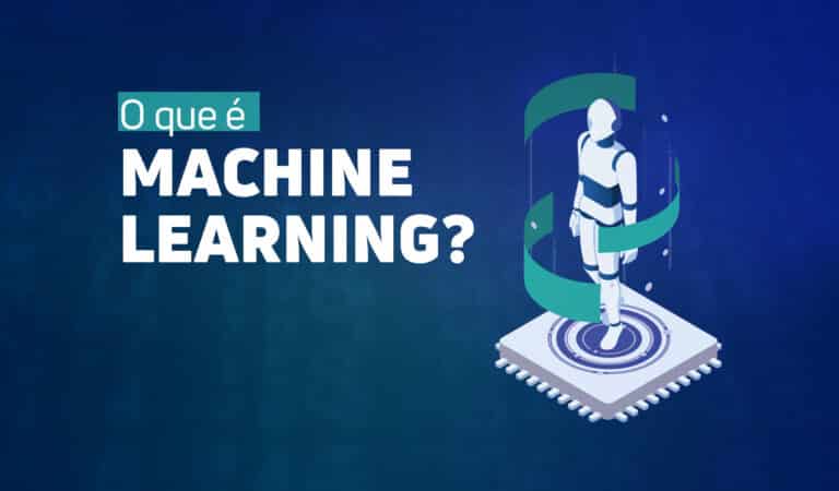 Ilustração com a frase "O que é machine learning?"