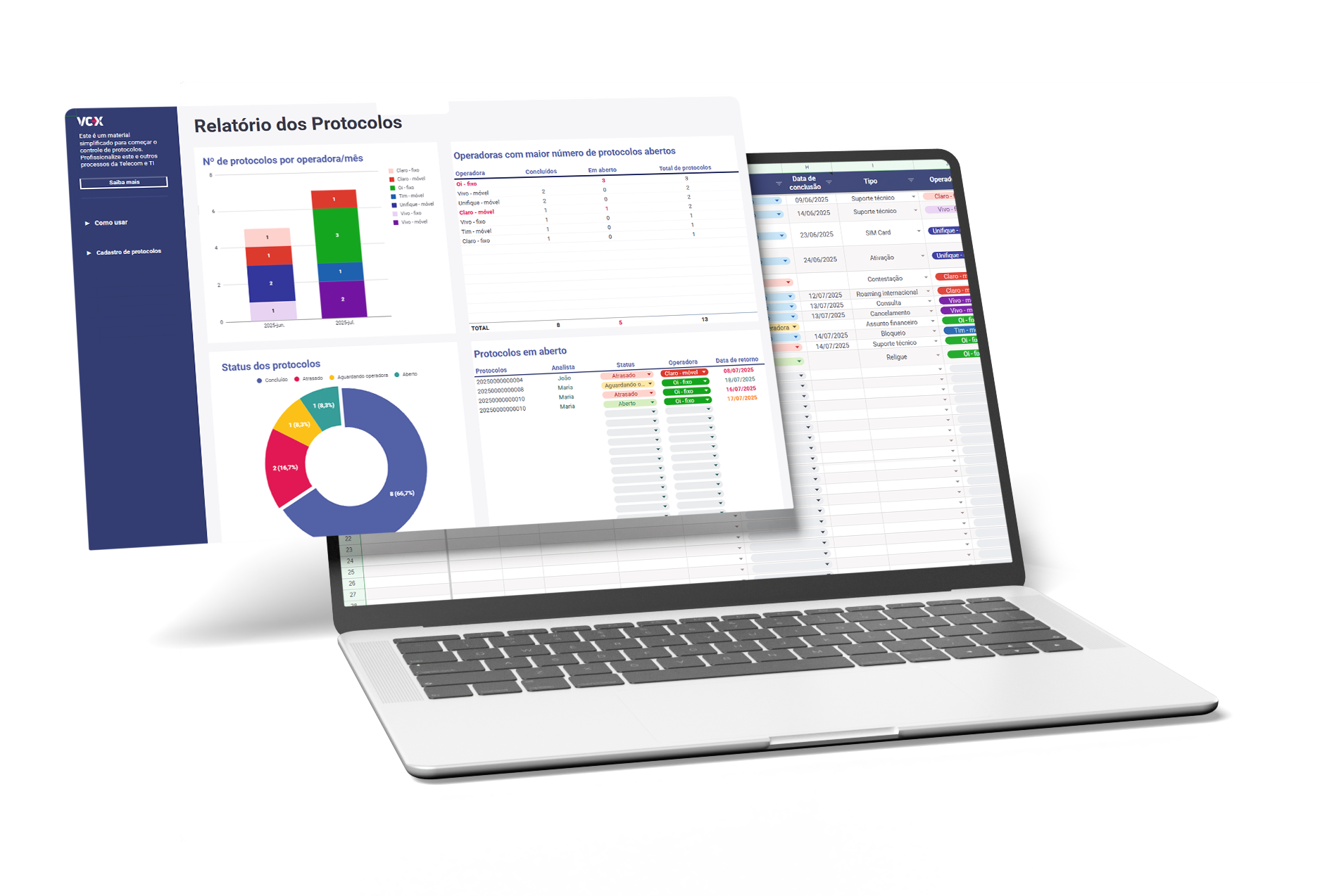 Planilha gratuita de Controle de Protocolos